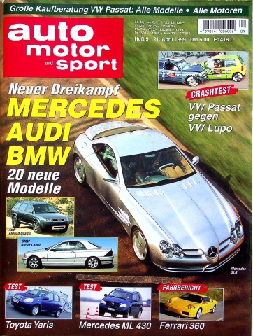Deckblatt Auto Motor und Sport (09/1999)
